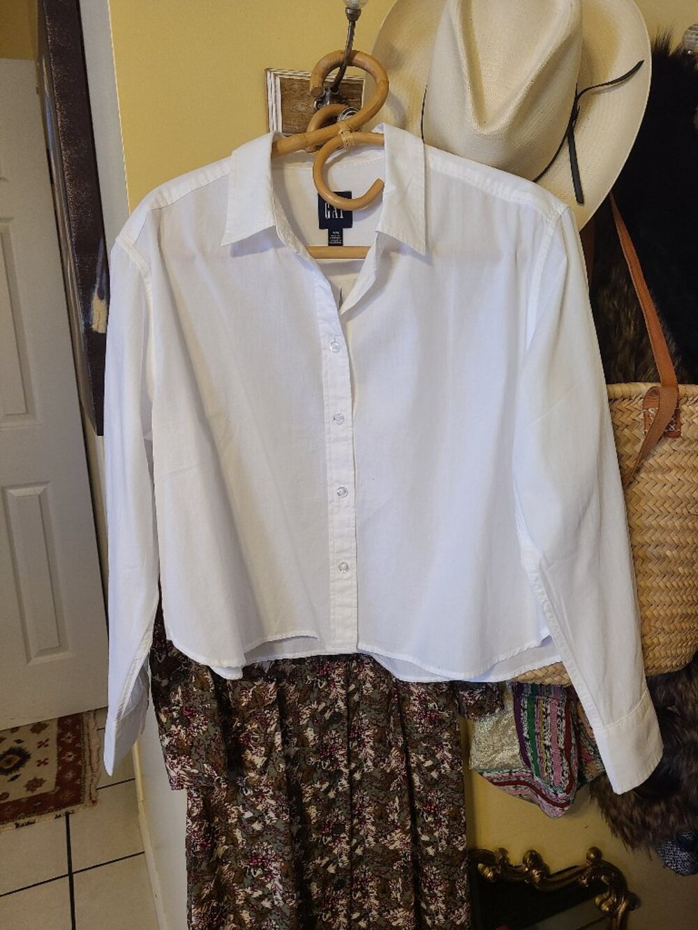 White cotton button down shirt